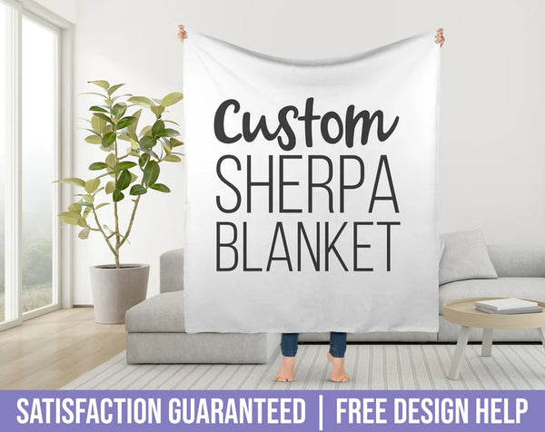Personalized Sherpa Blanket for Family & Dog Cat - Fishing